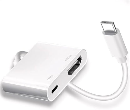 USB C to HDMI for TV, 4K@60Hz Type C to HDMI Adapter with Charging Port, iPhone to Hdmi to USB C Adapter Compatible for iPhone 16/15 Series/iPad Pro/Galaxy/MacBook Pro to HDTV Projector