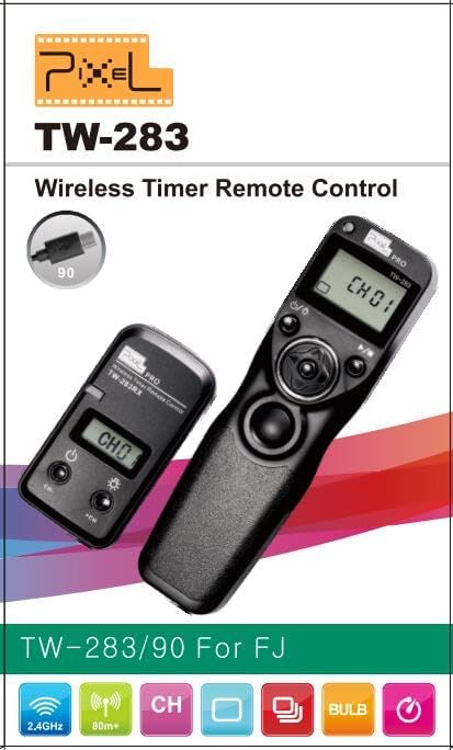 Pixel Wireless Shutter Release Timer Remote Control TW283-90 Compatible with Fujifilm GFX50S X-Pro2 X-H1 X-T2 X-T1 X-T10 X-T20 X-T100 X-E2S X-E2 X-M1 X-A3 X-A2 X-A1 X-A10 X100F X100T X70 X30 XQ2 XQ1