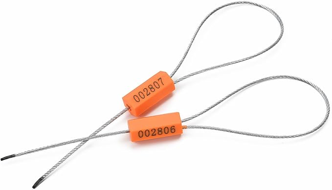 1000PCS Steel Cable Seals Metal Security Seal Numbered Metal Truck Trailer Seals Security Tags Tamper Evident Tags Container Seals Pull Tight Steel Wire Seals