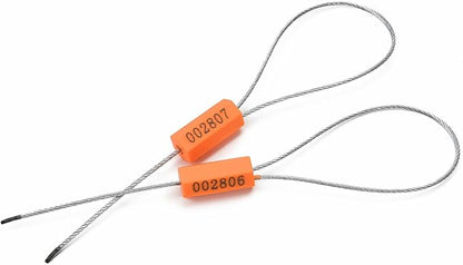 1000PCS Steel Cable Seals Metal Security Seal Numbered Metal Truck Trailer Seals Security Tags Tamper Evident Tags Container Seals Pull Tight Steel Wire Seals