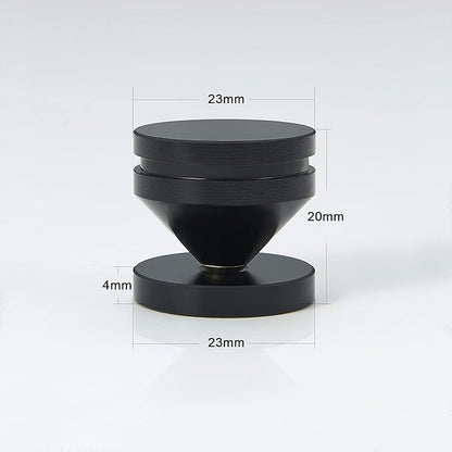 Speaker Spikes Floor Protectors 8pcs, Light Weight Shockproof Speaker Isolation Stand Feet for HiFi Amplifier, Subwoofer, DAC Recorder, Turntable, Cone Base Pad with Adhesive, Black