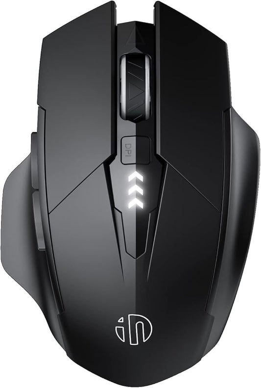 INPHIC Multi-Device Bluetooth Mouse, Upgraded Visible Battery, 2400 DPI, Silent Ergonomic Computer Wireless Mouse for Laptop, PC etc.