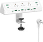Jgstkcity 90W Desk Clamp Power Strip,12 USB Ports (6 PD 45W USB-C),Surge Protector,ETL Listed Power Hub Extension Cord,Fast Charging Station for Home Office Desk Edge Mount (White, 12 USB-90W)