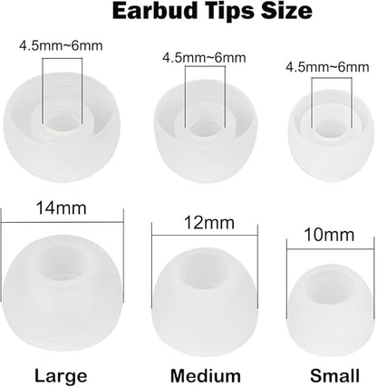 Earbud Tips - Replacement Earbud Covers & Headphone Earpads - Compatible With Powerbeats 2/3, LG & Samsung Earbuds - White, 9 Pairs