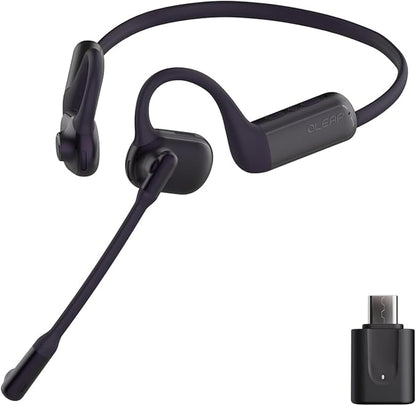 Pilot P200b Pro Wireless Headset with Mic for Work,50dB AI Noise Cancelling Microphone Headphones for Call,Bluetooth 5.3 Open Ear Computer Headset with Microphone & USB-C for Office,Meetings,WFH