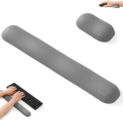 UnivoColors Design-Wave Wrist Rest, Artificial Sheepskin+Memory Foam+Ergonomic+Anti-Slip Gel, Resilience Support During Work and Gaming,Mouse Accessory