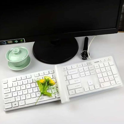 Ultra Thin Desktop PC Silicone Clear Keyboard Cover Skin Protector for 104/107 Keys Standard Desktop Keyboard, Transparent with Black Border, Waterproof, Dust-Proof