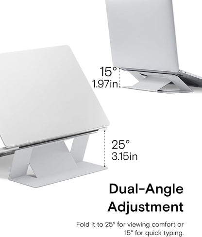 MOFT Laptop Stand for Desk, Adhesive MacBook Computer Stand with 2 Adjustable Viewing Angles, Foldable and Portable Laptop Riser Compatible with 11"-16" Laptops, Misty Cove