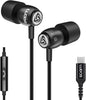 LUDOS Clamor USB C Headphones for iPhone 16 15 Pro Max Plus iPad Pro, 5 Years Warranty, USB-C Earbuds for Samsung Galaxy S24 S23 Ultra S22 S21 FE S20 A55 A54 A53, USB Type C Earphones - Black