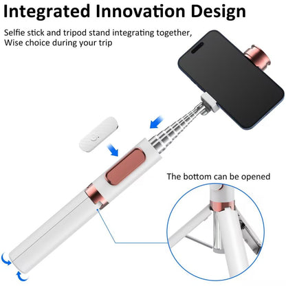 Pperfcoo Selfie Stick Phone Tripod with Remote for iPhone & Android, Portable Aluminum Alloy 3 in 1 Stand for Group Photos with 1/4" Screw for Gopro Cam, Vlog/Travel/Photography
