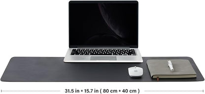 Cork Desk Mat - Dual-Sided Desk Pad for Office and Home - Desk Organization and Accessories - Ideal for Large Mouse Pad and Desk Mats on Top of Desks(Black,80cmx 40cm)