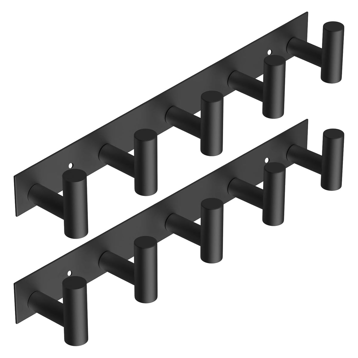 VAEHOLD Hat and Coat Wall Mount Rack - Hooks for Robes, Bags, Keys, and Towels - Bathroom Towel Hanger Organizer (White, “T“ Shape 3 Hooks 2 Pack)
