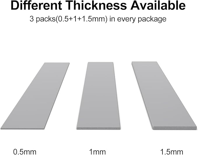 Aairhut 3 Pack 13 W/m.K Thermal Pads M.2, 70 x 20 mm x [0.5 mm + 1 mm + 1.5 mm] Highly Efficient Thermal Conductivity Silicone Cooling Pads for Laptop Heatsink CPU GPU SSD IC LED Cooler