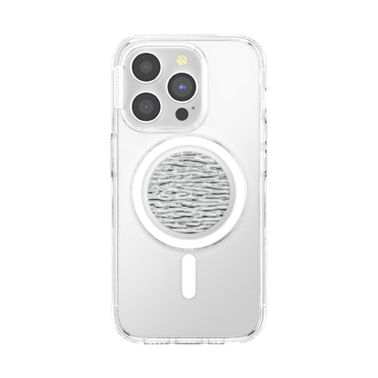 PopSockets Phone Grip for MagSafe, Magnetic Holder, Phone Stand, Silver - FATA Morgana Chrome