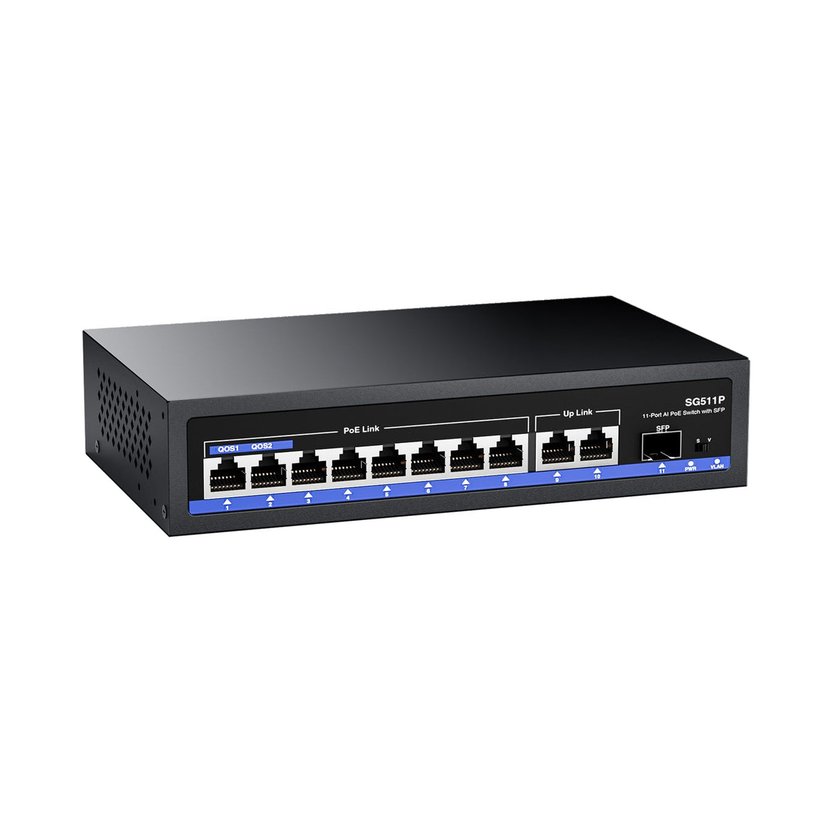 AUMOX PRO 5 Port Gigabit PoE Switch 78W 4PoE 1Uplink VLAN Network Splitter