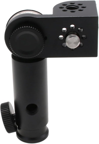 Tripod Mount Adapter and 3/8" 1/4" Bracket Block Cube 180 Swivel Rotation for Camera Video Monitor, Lens Motor, Microphone, Teradek Wireless System, Black