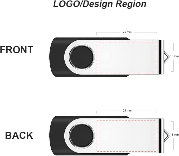 Personalized Flash Drives 16GB, Wooolken Customizable USB 2.0 Thumb Drives 10/20/50/100 Pack, Logo Memory Stick Custom Flash Drive Engraved Logo (Mixcolors)