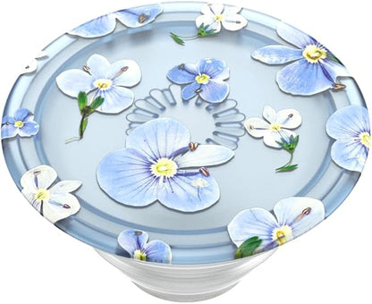 PopSockets Plant-Based Phone Grip with Expanding Kickstand, Adhesive Grip, Eco-Friendly - Translucent Blue Fields