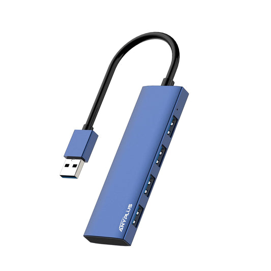 ANYPLUS USB Hub, USB 3.0 Hub Aluminum Alloy Ultra Slim USB Splitter, Portable 4 Port USB Extender, USB Hub for Laptop, PC, MacBook, iMac, Surface Pro, Mac Pro, Flash Drive, XPS 【Grey】