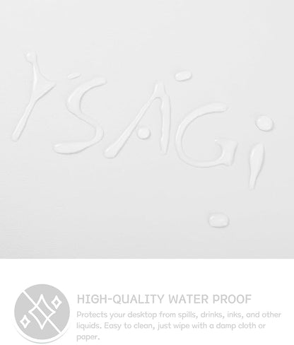 YSAGi Non-Slip Leather Desk Pad L Size, Waterproof Laptop Computer Desk Keyboard Mat, Table Protector Blotter Mat, Large Mouse Pad for Office/Work/Home/Decor(White, 35.4" x 17")