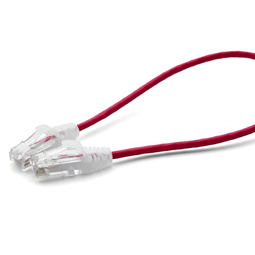 TRUECABLE Cat6 Component Rated Patch Cable, Unshielded (U/UTP), 1ft, Red, 28AWG Stranded Pure Copper, Snagless 10G High-Speed Ethernet Cable, PoE++ 4PPoE 100W, UL Listed, RoHS-3, 1 Pack
