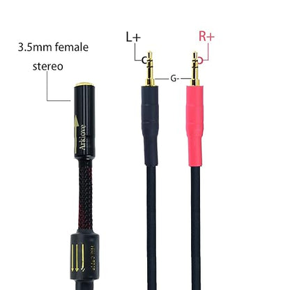 Arklove 15ft Shielded 1/8" aux Input 3.5mm Female to 2X 3.5 Output Splitter Stereo Audio Video Cable Out 3.5 Male to Two 3.5 Male in Dual Speaker Cord 24k Gold Plated Cord