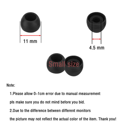 WKYMY Silicone Small Replacement Earbud Tips Eartips for In-Ear Headphones Rubber Tips Earbuds Cap 10 Pairs (Black)