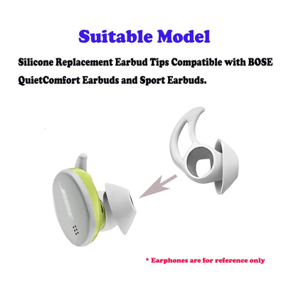 CYADCI Silicone Earbud Tips 3 Pairs Small Eartips Compatible with Bose QuietComfort Earbuds and Sport Earbuds