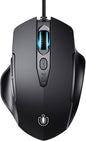 Wired Mouse, USB Mouse Wired with 6 Buttons Ergonomic Design,1.5M USB Cable Computer mice 7200DPI Optical Mice for PC Laptop, Matte Black