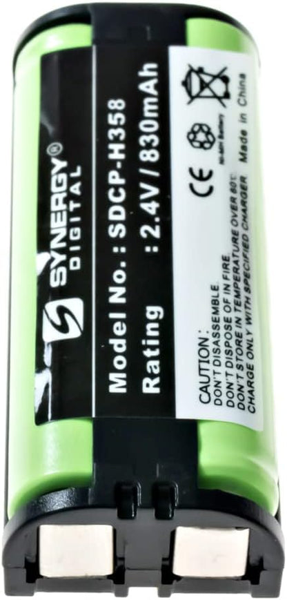 Synergy Digital Cordless Phone Battery, Works with Panasonic KX-TGA670B Cordless Phone, (Ni-MH, 2.4V, 830 mAh) Ultra Hi-Capacity, Compatible with Panasonic HHR-P105 Battery