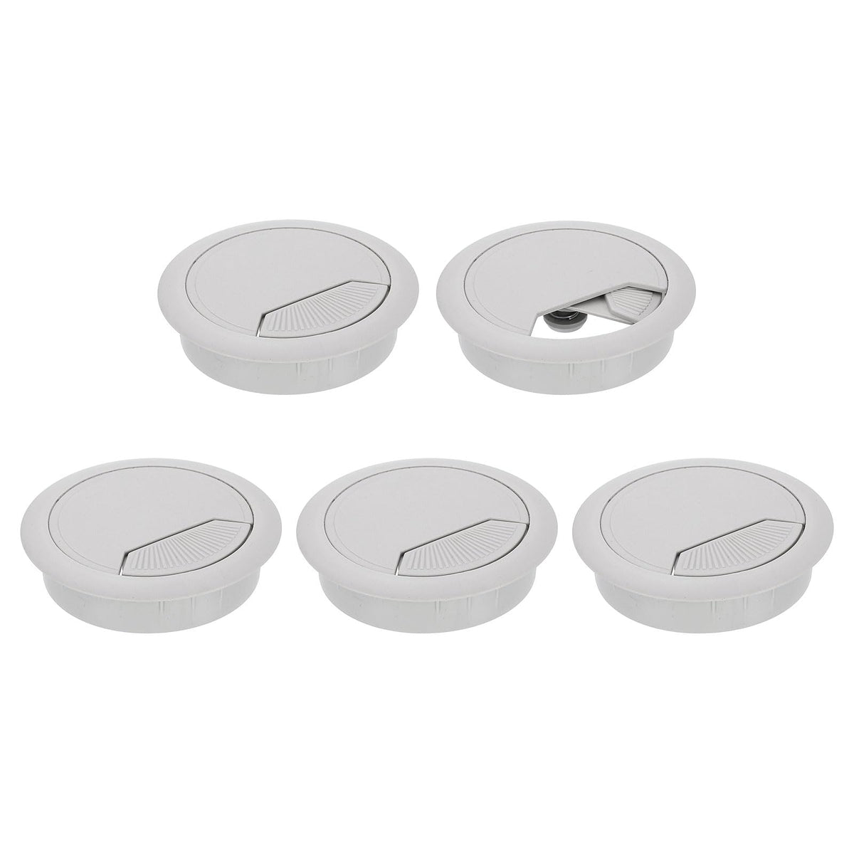 uxcell 8Pcs 50mm (1.97") Desk Grommet Plastic Cable Hole Cover Wire Brown