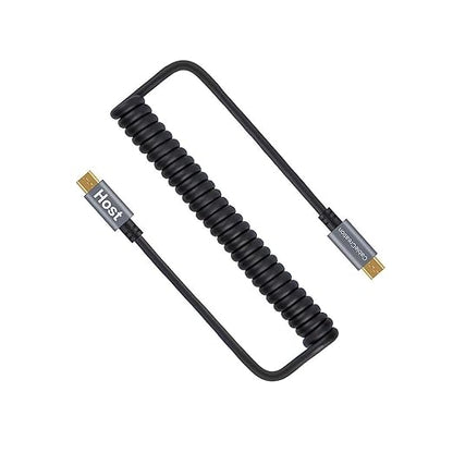 CableCreation Micro USB to Micro USB Coiled Cable 0.56ft to 4ft, Coiled Micro OTG Cable with Gold Plated Connector Aluminium Shell Works for Raspberry Pi Zero, Smart Phones, DJI Remote, Black