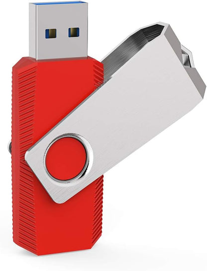 Aiibe 32GB USB 3.0 Thumb Drive 5 Pack with LED Light (32G, 5 Colors: Black, Red, Cyan, Green, Purple)
