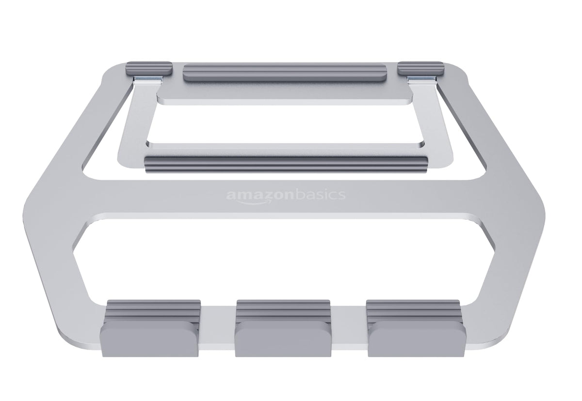 Aluminum Portable Foldable Height Adjustable Laptop Stand for Devices up to 13", Silver