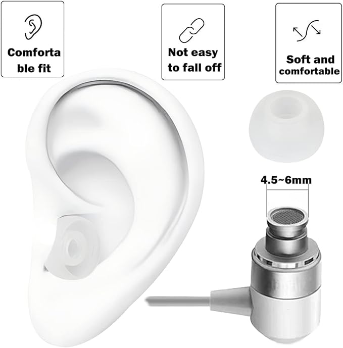 9 Pairs White Earbud Tips,Replacement Headphone Covers, Soft Rubber Tips Compatible with Powerbeats 2/3 LG Samsung Earbuds