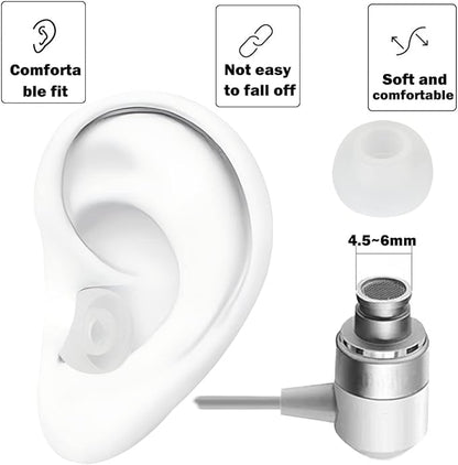 Earbud Tips - 9 Pairs Replacement Ear Tips Compatible With Powerbeats 2/3, LG, Samsung Earbuds - White