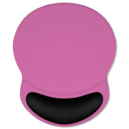 ITNRSIIET Ergonomic Mouse Pad with Comfort Gel Wrist Rest, Non-Slip PU Base, Smooth Textured Surface, Reduces Hand Fatigue & Wrist Pain, 8.7 x 7.2 Inch for Office Gaming Home, Black-Pink Contrast
