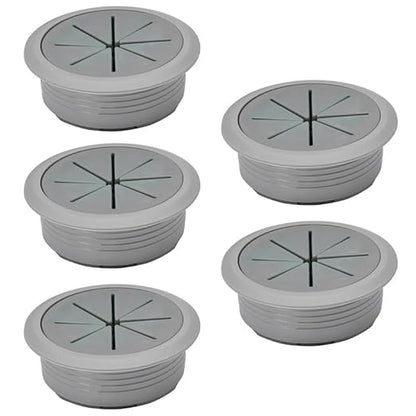 5 Pcs Desk Grommet 2" / 50 mm, Desk Hole Cover for Cables Dark Grey, Cable Grommet ABS Plastic, Desk Hole Grommet for Home & Office Pc, Detachable Cable Cord Organizer