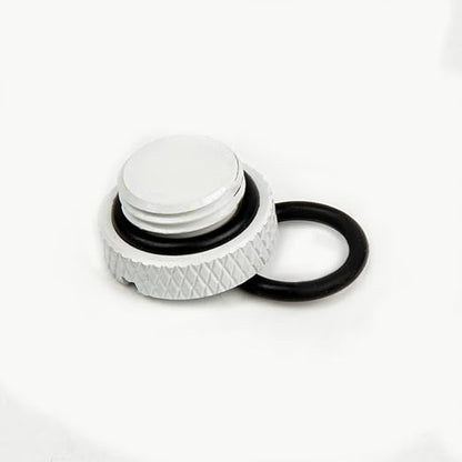Dracaena.io 12 Pack G1/4" Thread, Thin Water Stop Plug Fitting with Coin Slot for Computer Water Cooling System, Durable Brass/Copper Material, White