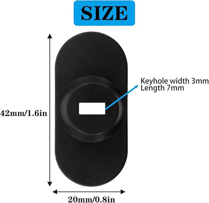 5Pack Anti Theft Self-Adhesive Security Plate with Slot for Cables to Lock Down Laptops, Mac Book, Tablets, iPad, or Other Computer (Black)