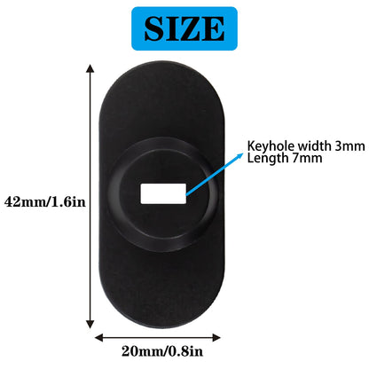 Zolunu 5Pack Anti Theft Self-Adhesive Security Plate with Slot for Cables to Lock Down Laptops, Mac Book, Tablets, iPad, or Other Computer (Black)