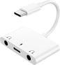 UWECAN USB C to 3.5mm Audio Adapter, 3 in 1 Aux to USB C Headphone Splitter Dual 3.5mm Audio Jack and PD 60W Fast Charging, Compatible for iPhone 15 16,Galaxy S22 S21/Note 20,Pixel 4 3 XL,Huawei,etc