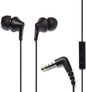 Panasonic ErgoFit Wired Earbuds With Microphone, 3.5mm Jack Wired Headphones with Mic and Call Controller, Ergonomic Custom-Fit Earpieces (S/M/L), for Phones and Laptops - RP-TCM125-KA (Matte Black)