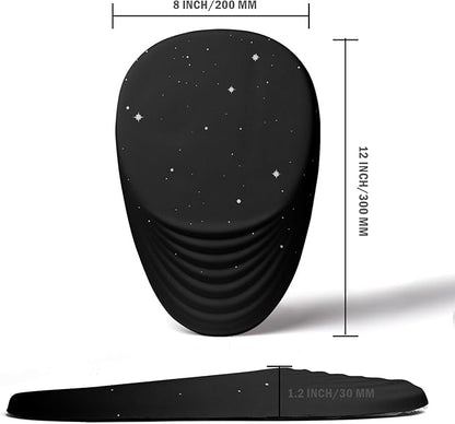 Ergonomic Mouse Pad Wrist Support, Mouse Pad with Wrist Rest, Entire Memory Foam & Non-Slip PU Base MousePads with Stepped-Wedge Design for Pain Relief, Desk, Office, Home, Black Star