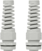 LeMotech 2Pcs NPT 1/2" IP68 Waterproof Cable Gland Flex Spiral Strain Relief Grey Nylon Joint with Gaskets for 6-12mm Wire Thread