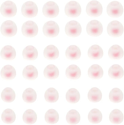 Silicone Earbud Tips - Soft & Comfortable Earphone Cushions, 18 Pairs (S/M/L) - White & Red, Fits 3.8mm-5.5mm Inner Hole, Compatible with Most in-Ear Headphones