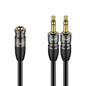 J&D 3.5 mm to 2X 3.5 mm Cable, Gold Plated Joint Copper Shell Heavy Duty 3.5mm 1/8 inch TRS Female to Dual 3.5 mm 1/8 inch TRS Male Y-Splitter Stereo Audio Adapter Cable, 0.65 Feet