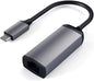 Satechi Aluminum Type-C Gigabit Ethernet Adapter - Compatible with 2022 MacBook Pro/Air M2, 2021 MacBook Pro M1, 2020 MacBook Air/Pro M1, 2021 iPad Pro M1 (Space Gray)