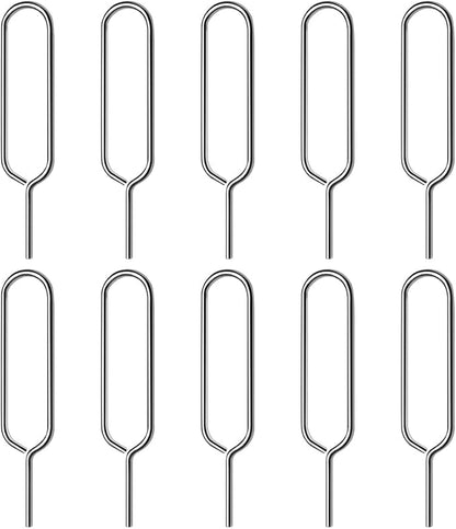 Stainless Steel Sim Card Tray Pin Eject Removal Tool Needle Opener 10 Pack for Smartphones,Mifi, Wireless Hotspot,4G&5G Sim Card Routers.