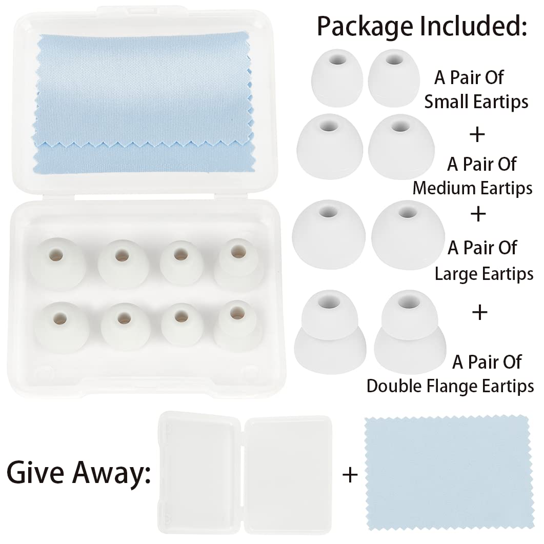 Earbud Tips Replacement Earbud Tips Earbud Replacement Tips Headphones Replacement Ear Pads Ear Tips for Earbuds Compatible with Powerbeats Pro Beats Wireless Earphone Headphones 4 Pairs (Light Grey)